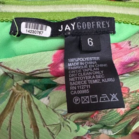 Jay Godfrey Lydia Romper Strapless Green Chiffon Floral Mini Resort US 6 Small - Picture 7 of 10
